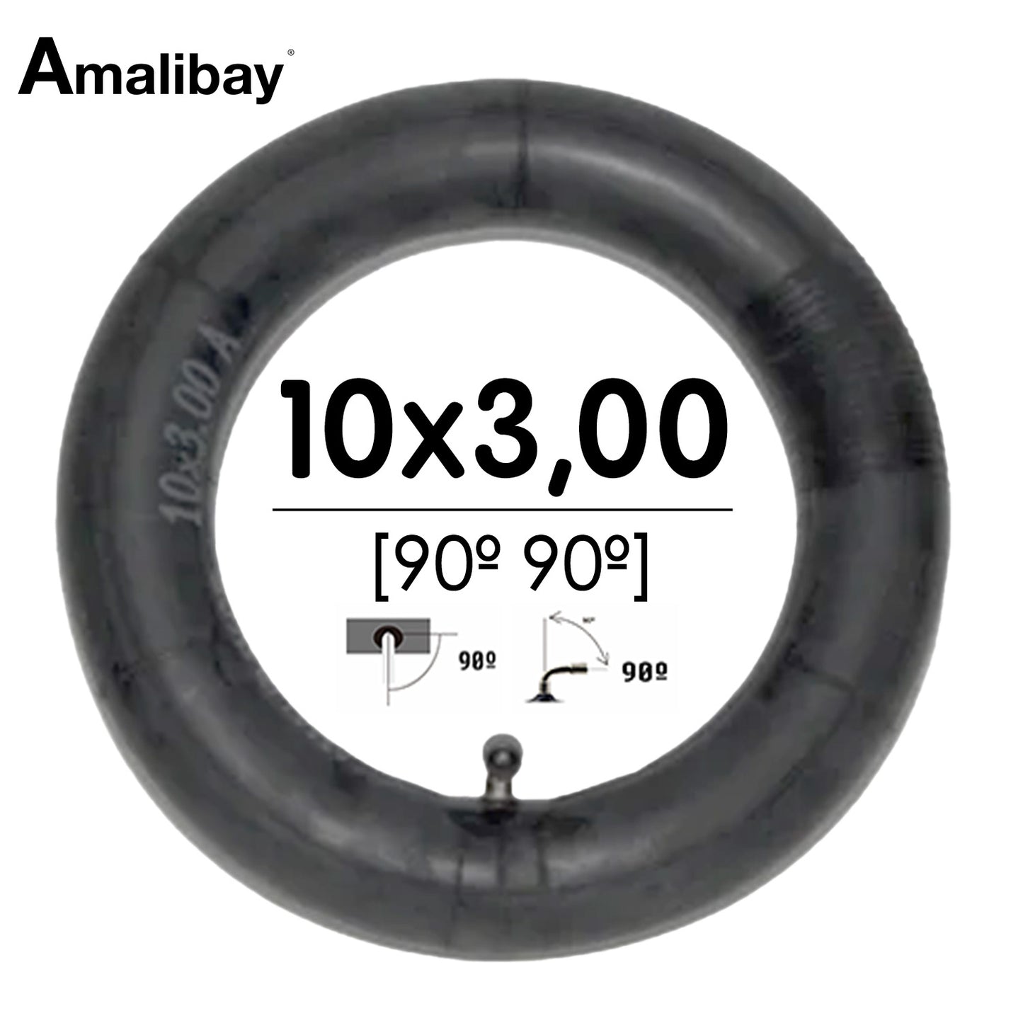 Cámara de aire 10×3 – 255×80 (válvula 90º 90º) – Premium