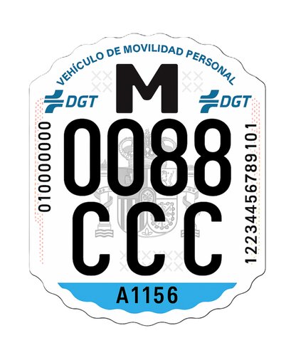 Matrícula homologada DGT para patinetes eléctricos