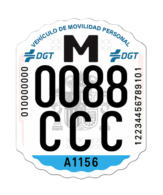 Matrícula homologada DGT para patinetes eléctricos